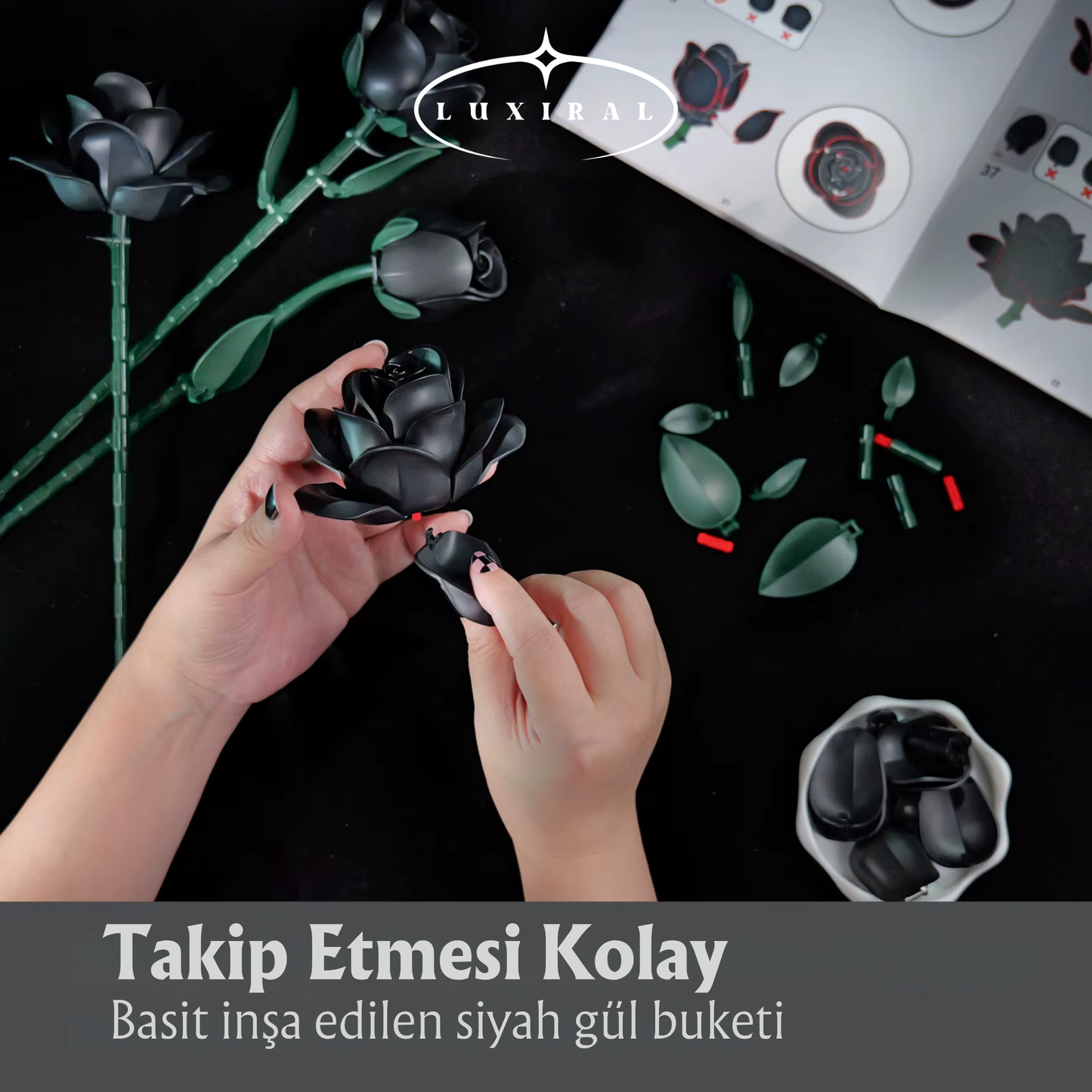 Luxiral® Siyah Gül Buketi